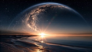 唯美星空海面