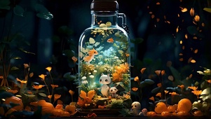梦幻抽象鱼瓶