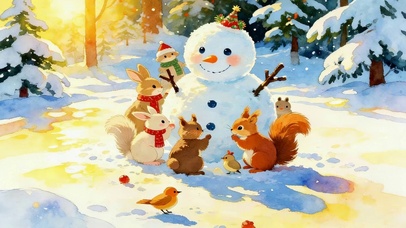 冬天森林小动物