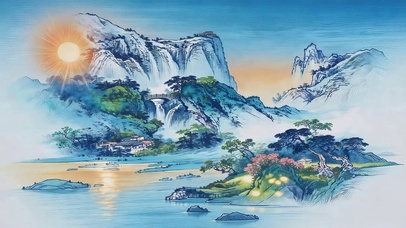 唯美水墨青山