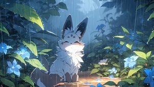 雨中等待