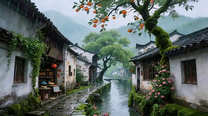 古巷秋雨