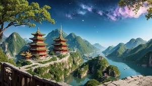 唯美峰顶亭景