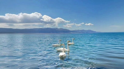 蓝天白云 大海一望无际