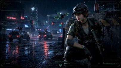 赛博雨夜蝶