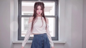 清纯高冷气质长发时尚女神