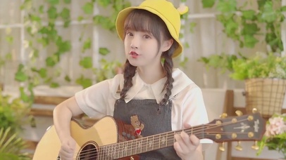 可爱治愈吉他少女