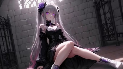 二次元双马尾长腿性感美少女