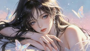治愈可爱蝴蝶女孩