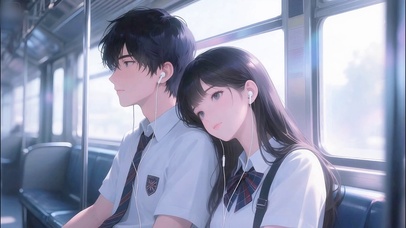 如沐春风地铁的动漫情侣