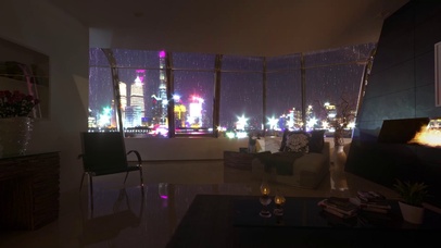 窗户雨滴 城市豪华公寓