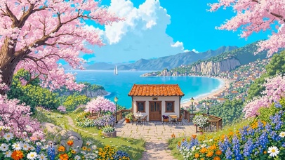 治愈海边城镇小屋