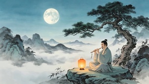 水墨古风笛子