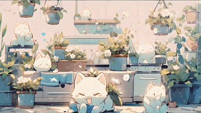 温馨的猫咪院落