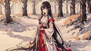 典雅水墨古风美人