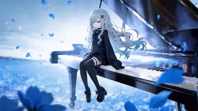 白发钢琴少女