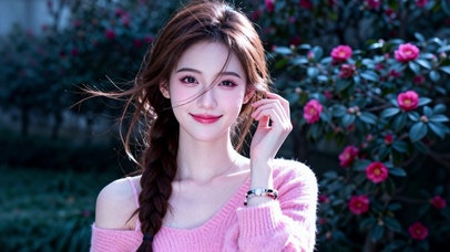 粉衣少女
