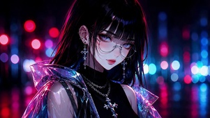 赛博朋克风酷飒二次元美少女