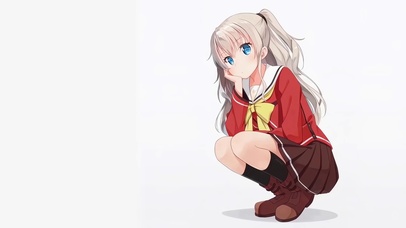 清纯可爱银发双马尾宅男女神