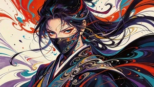 水墨风少年