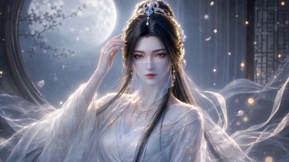 月下古风轻纱美人