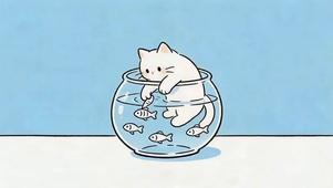 抓鱼的猫咪