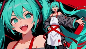 蓝绿双马尾女孩