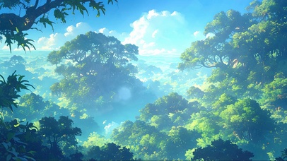 蓝天阳光热带雨林