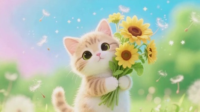 向日葵可爱猫咪