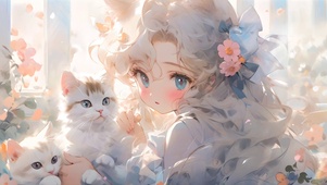4K 猫咪与少女