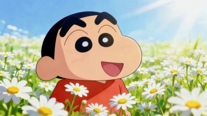 花丛中的小新