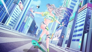 滑板少女