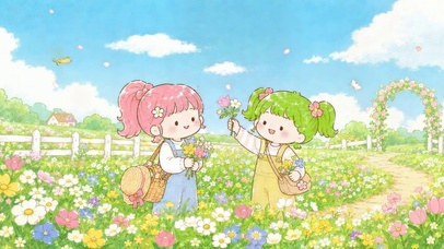 春日花海可爱闺蜜