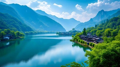 美丽江南古镇山水