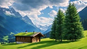自然小屋风景