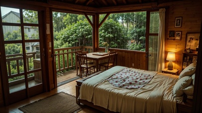 【雨景】卧室外的雨