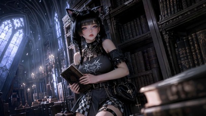 暗黑哥特风猫耳美少女