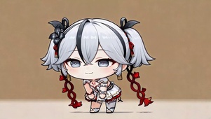 可爱Q版白毛动漫美少女