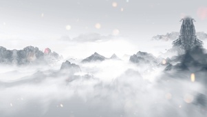 古风水墨描绘文字江山如画