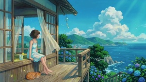 夏日海边观景