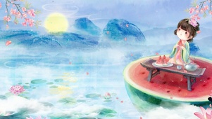 夏日西瓜女孩