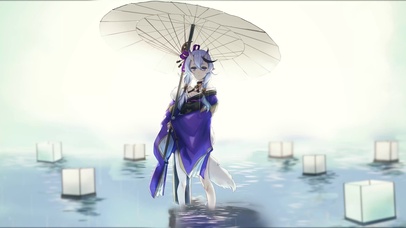 龙胆尊紫薯雨中撑伞