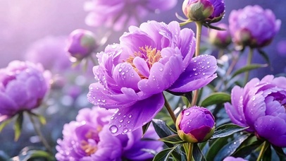 紫色牡丹花4K