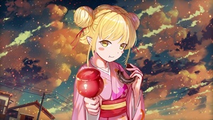 可爱和服少女 