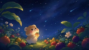 星空草莓园的可爱小熊