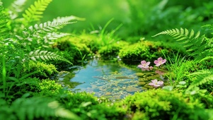 森系水汪游鱼