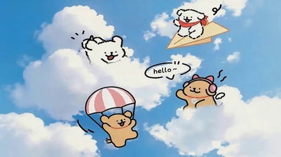 云端可爱线条狗