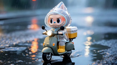 雨中送外卖