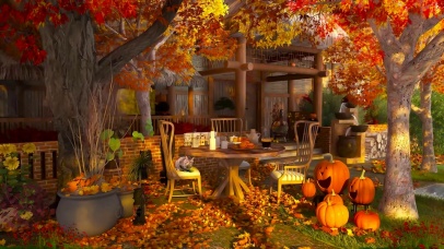 唯美秋林红叶小院