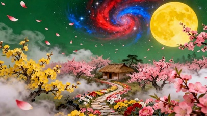 夜景树木